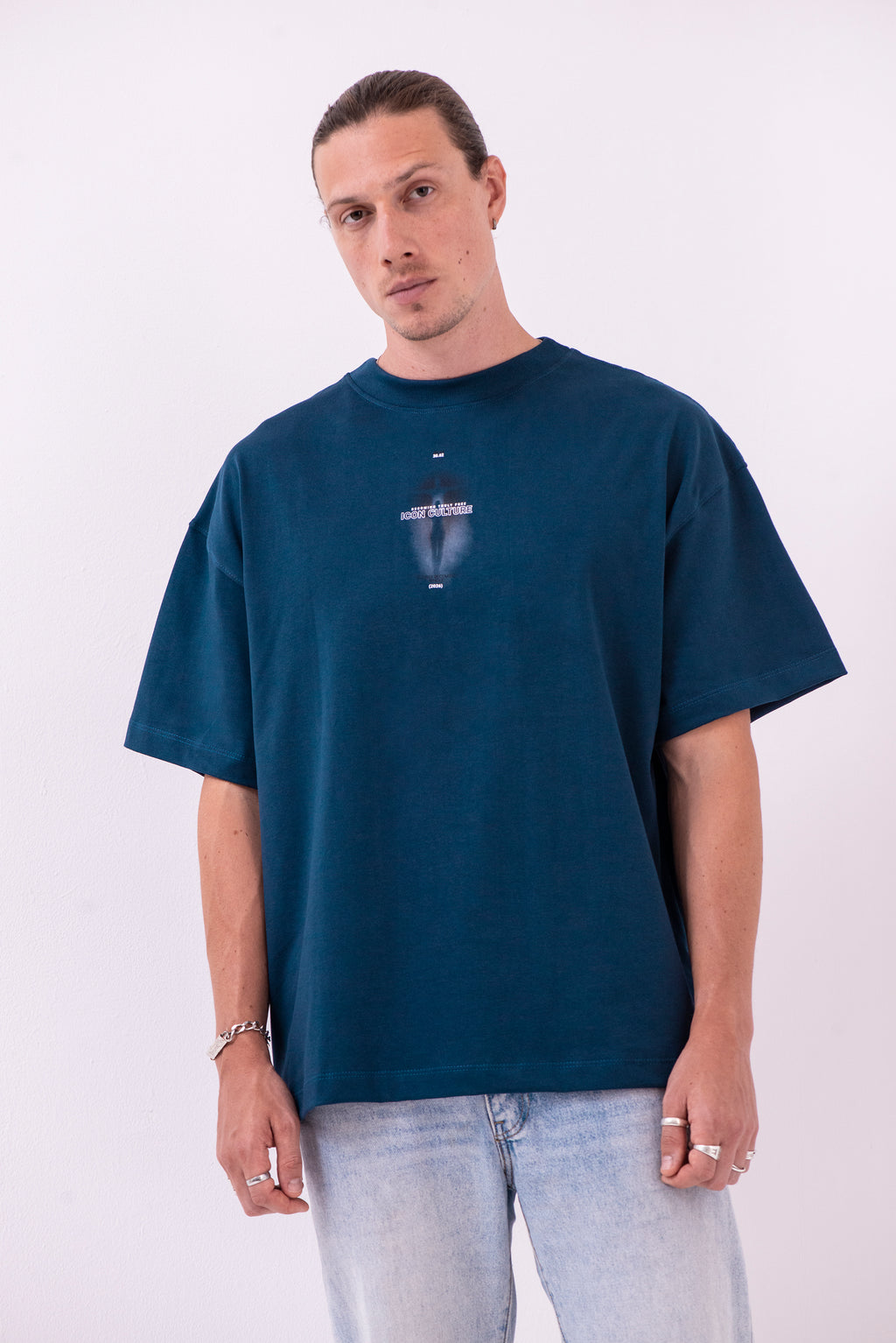 Camiseta Oversized Inside Out — INNER LIGHT (Azul Oxford)