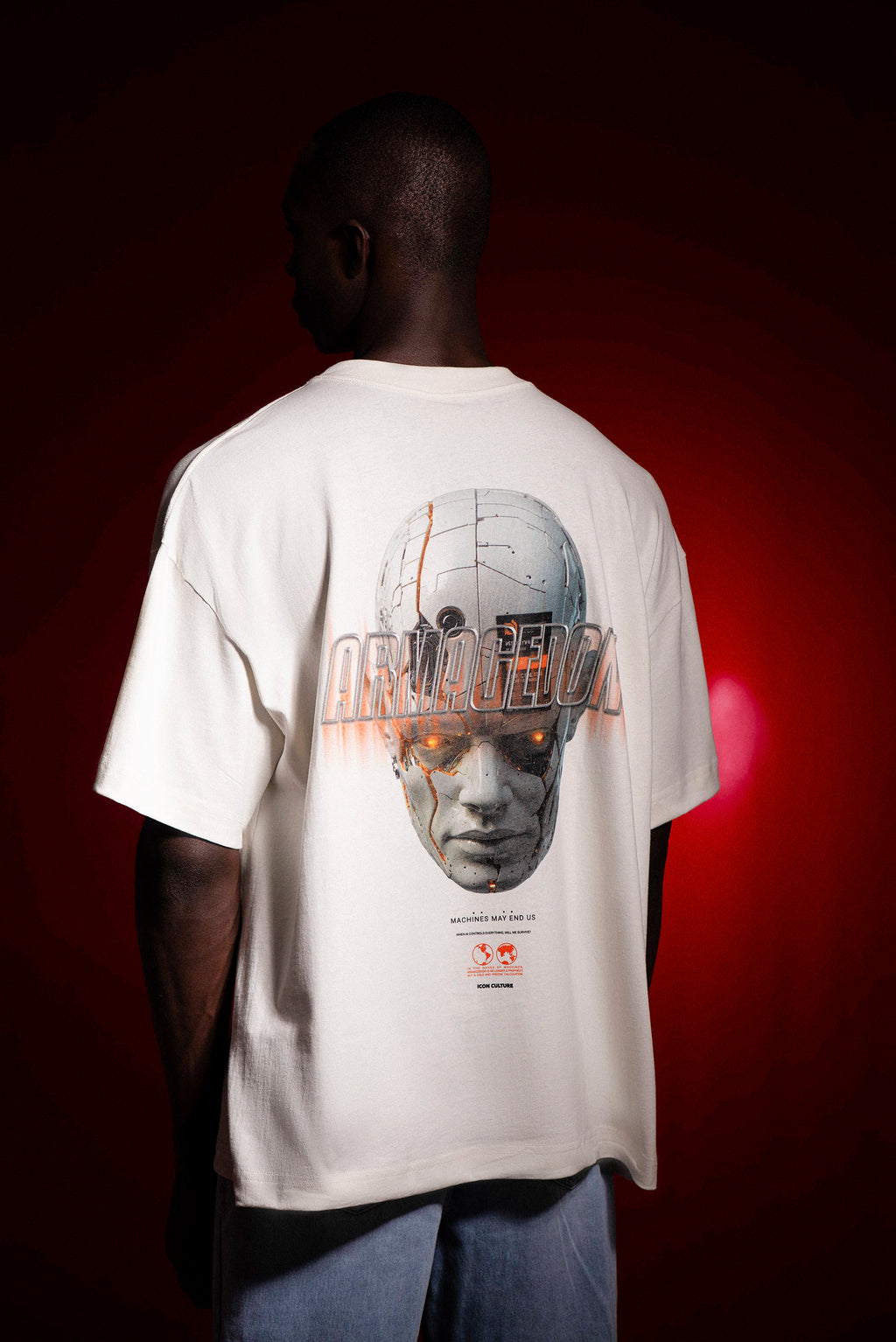 Camiseta Oversized Armagedon - Blanco Hueso