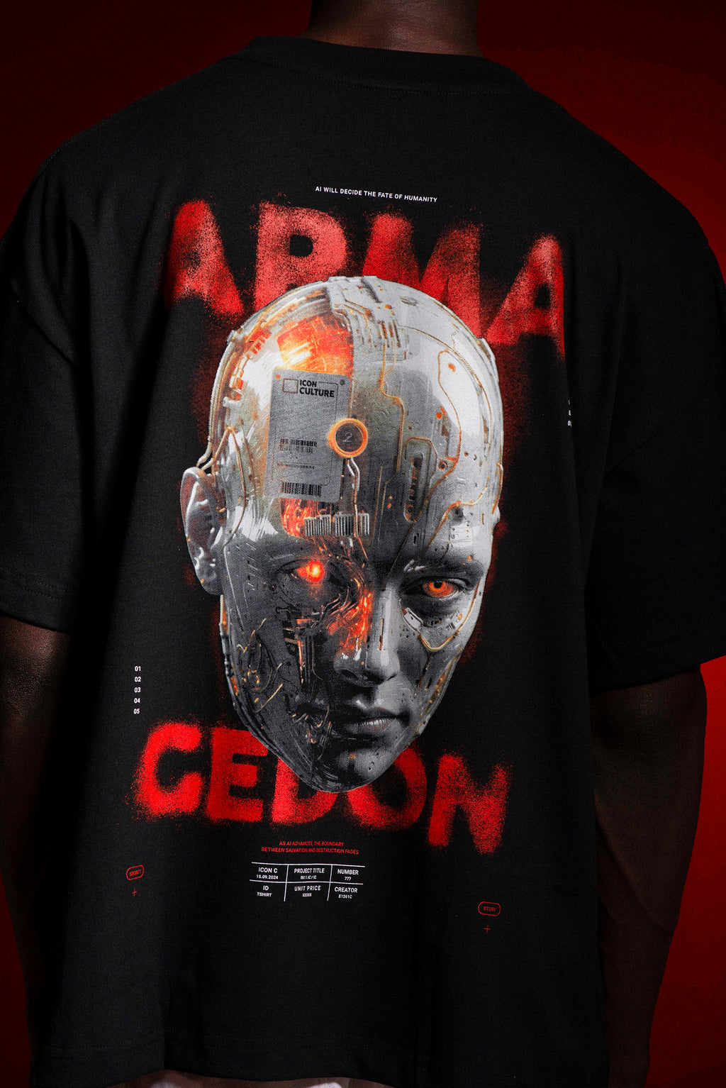 Camiseta Oversized Armagedon - Negro Oscuro