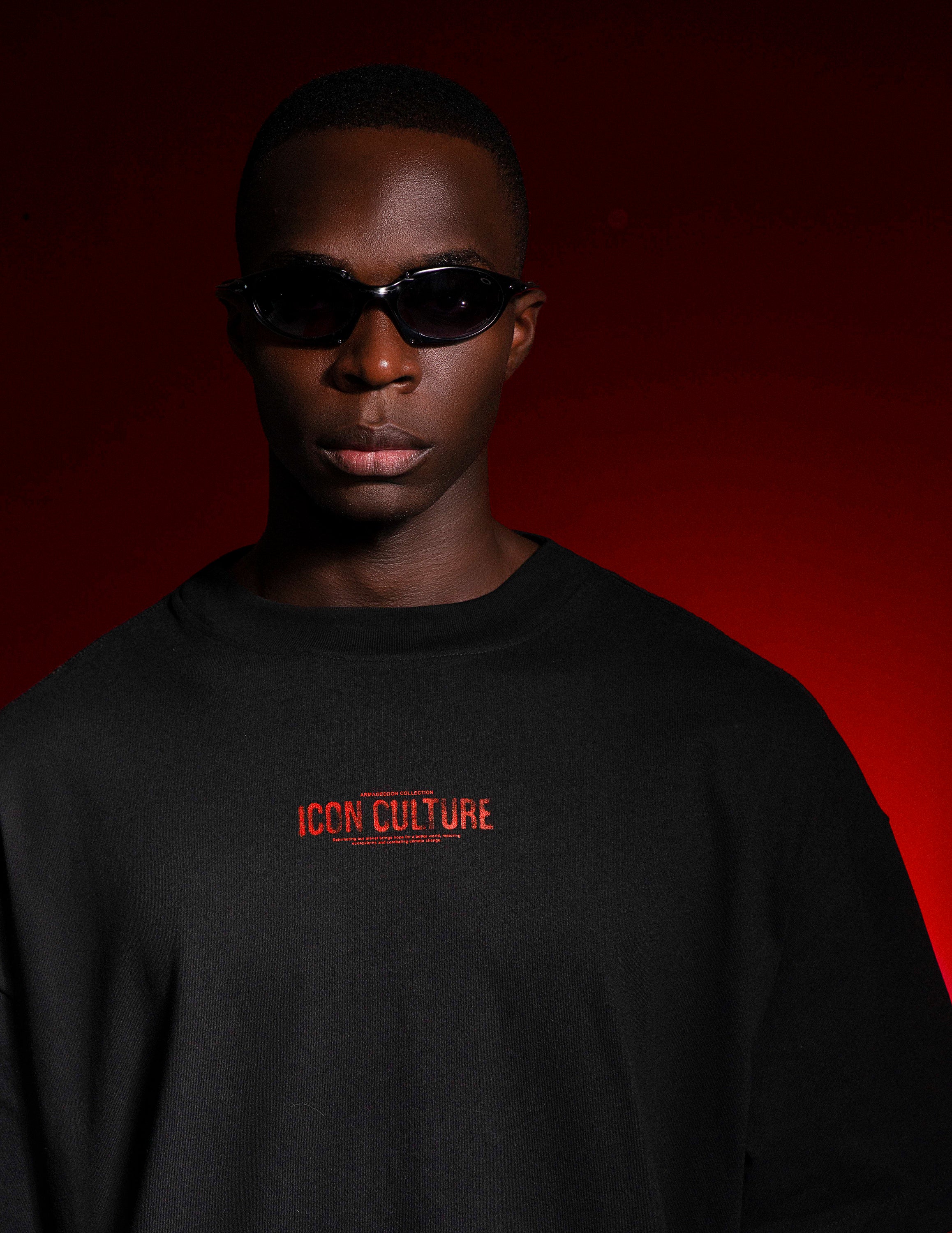 Camiseta Oversized Armagedon - Negro Oscuro