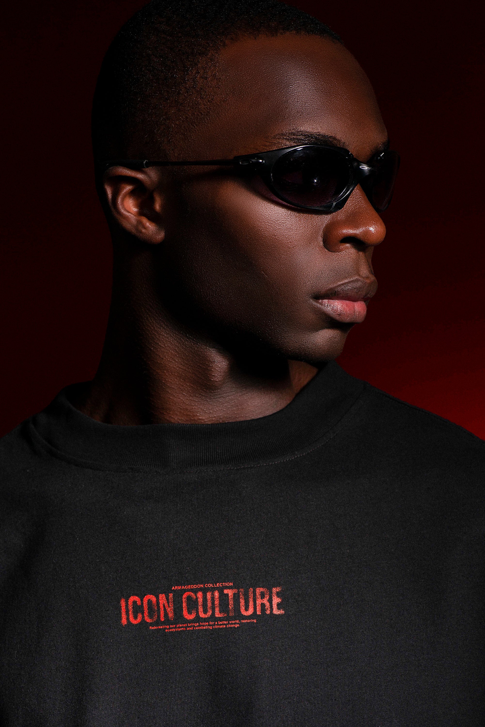 Camiseta Oversized Armagedon - Negro Oscuro